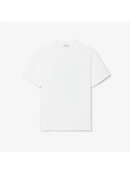 Lacoste T-Shirt Z Nadrukiem Z Dżerseju biały
