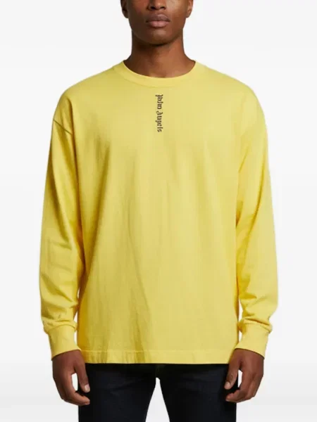 Lung tricou Palm Angels cu imagine galben