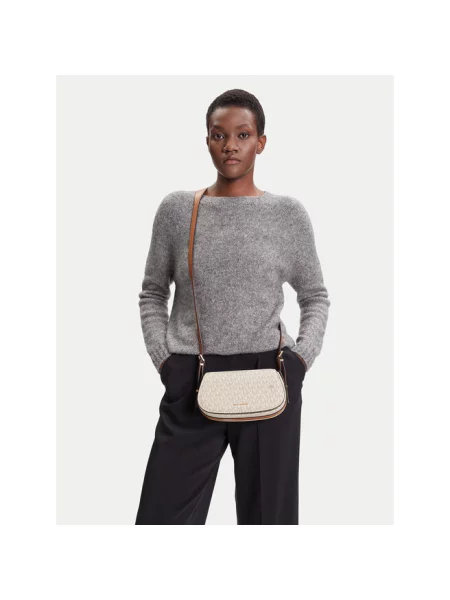 Torebka crossbody Michael Kors skórzana z logo beżowa