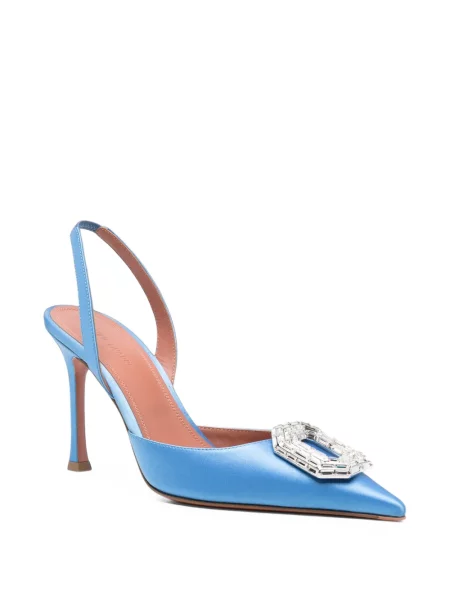 Pantofi cu toc Amina Muaddi slingback albastru
