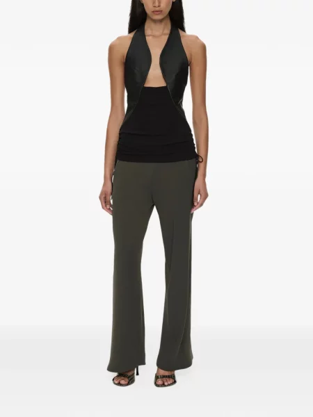 Pantaloni Christopher Esber din crep verde