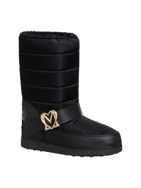 Botki Love Moschino w serca z logo czarne