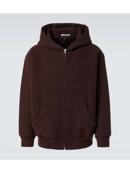 Volnene hoodie Auralee rjava
