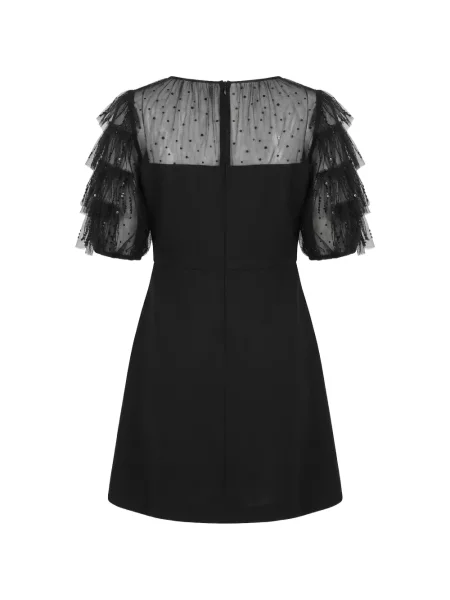 Rochie midi Valentino Garavani cu volane negru