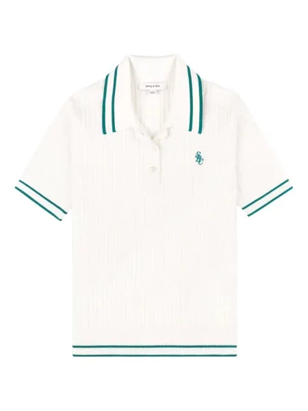 Polo Sporty & Rich tricotate alb
