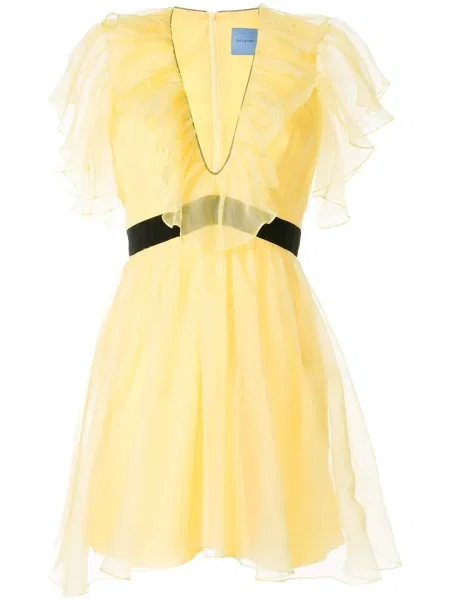 Rochie Macgraw cu volane de costum galben
