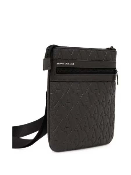 Crossbody taška Armani Exchange s autogramem hnědá