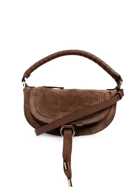 Geantă shopper Chloé din piele de căprioară maro