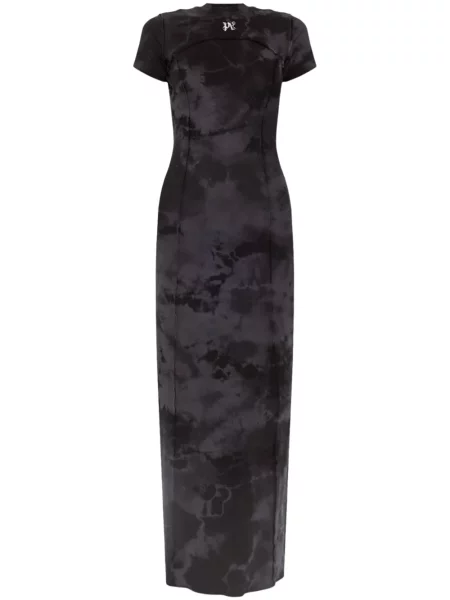 Rochie maxi Palm Angels cu broderie de costum negru