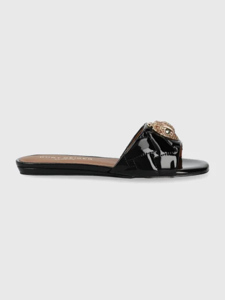 Kožené pantofle Kurt Geiger London Kensington Flat černá