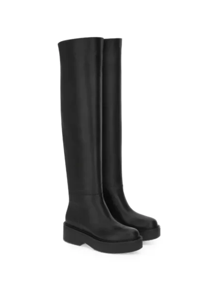 Botine Gianvito Rossi din piele cu platformă negru