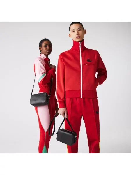 Lacoste сумка через плече Chantaco Pique шкіряна чорна