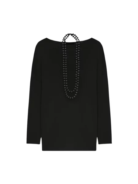 Lniany sweter Elena Miro' czarny