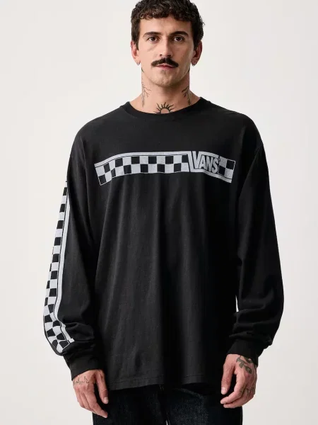 Tricou cu mânecă lungă Vans negru