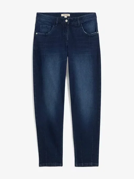 Dżinsy typu barrel mid waist niebieskie