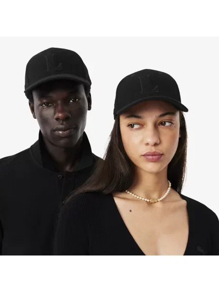 Lacoste Wełniana Czapka Z Daszkiem czarna