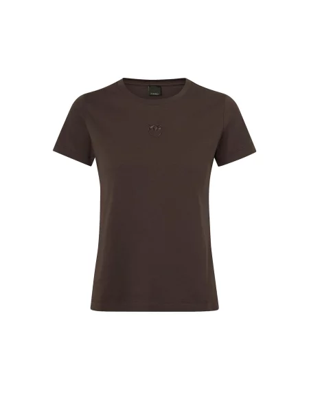 PINKO Tričko PINKO BUSSOLOTTO T-SHIRT JERSEY T-SHIRT' hnědá