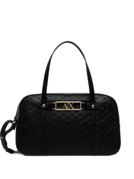 Geantă Armani Exchange cu autograf negru