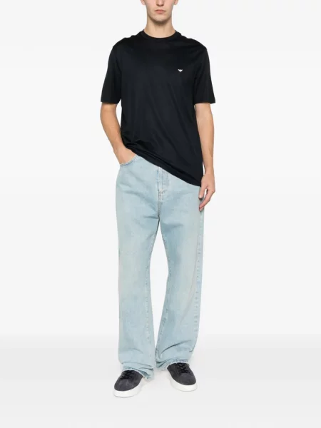 Тениска Emporio Armani бродирана зелено