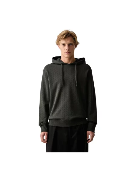 Bluza z kapturem Armani Exchange z kapturem z logo zielona