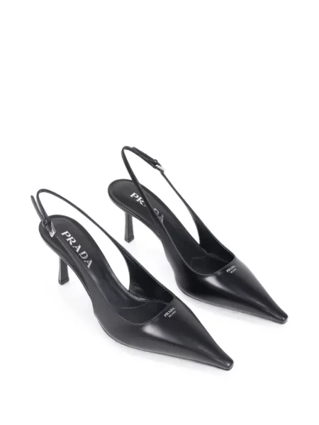 Pantofi cu toc Prada din piele slingback negru