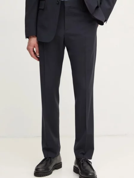 Filippa K pantaloni de lana marin mulata albastru