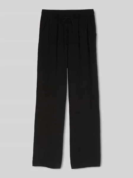 Spodnie z szerokimi nogawkami z mieszanka Tom Tailor Denim czarne