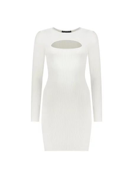 Dzianinowa mała mały sukienka mini Dsquared2 biała