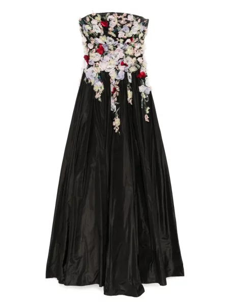 Rochie maxi Saiid Kobeisy cu broderie de costum negru