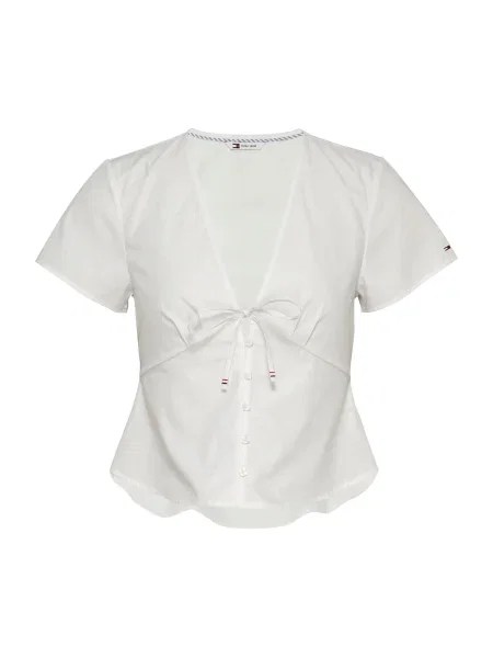 Tommy Jeans Bluză murdar alb