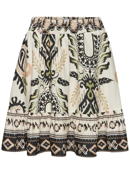 BUFFALO Fustă nisipiu / verde pastel / roz pudră negru