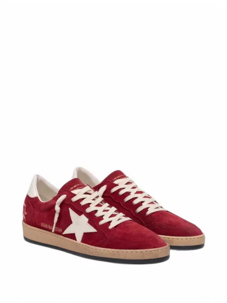 Sneakerși Golden Goose Ball Star din piele de căprioară alb