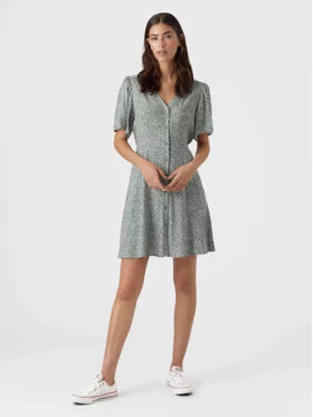 VERO MODA Šaty VMAlba pastelově zelená bílá