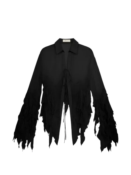 Cămașă Blumarine cu volane asimetrică negru