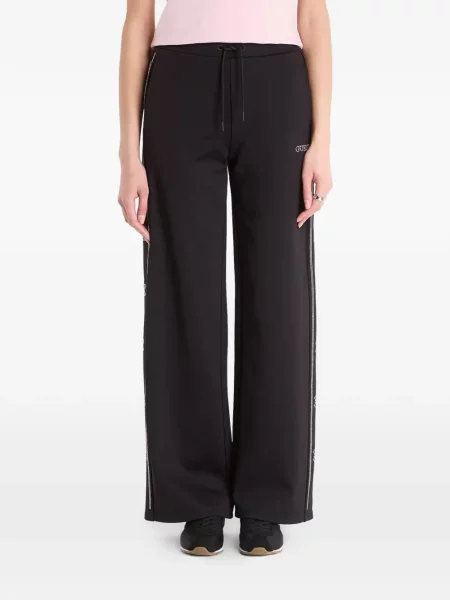 Pantaloni Guess alergare cu autograf negru