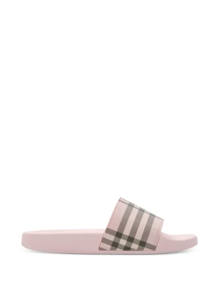 Papuci Burberry în carouri roz