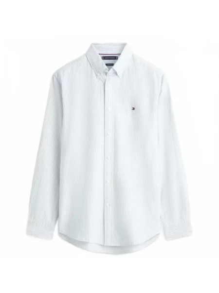 Koszula Tommy Hilfiger w paski z twillu z paskiem biała