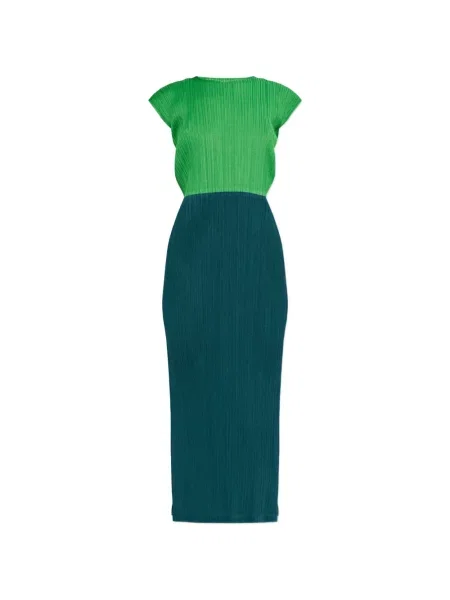 Rochie midi Pleats Please Issey Miyake verde