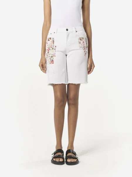 KOROSHI Jeans albastru / verde / roz pastel alb