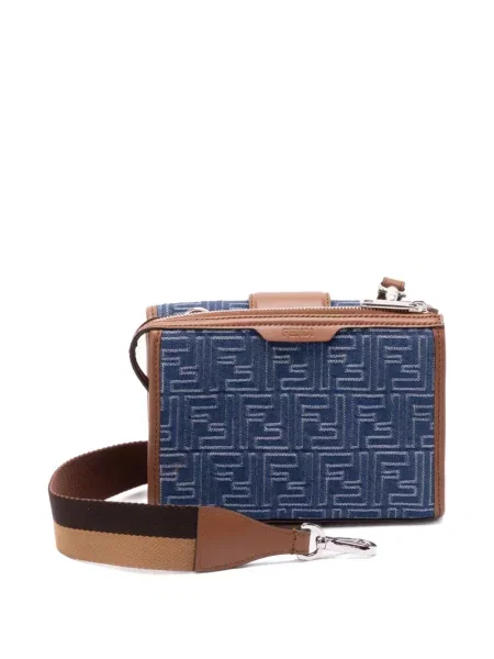 Geantă crossbody Fendi din jacard albastru