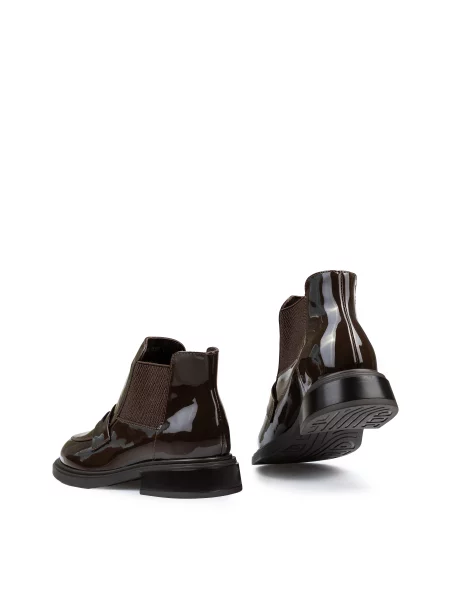 Кожаные лаковые ботинки челси Alex Bell коричневые