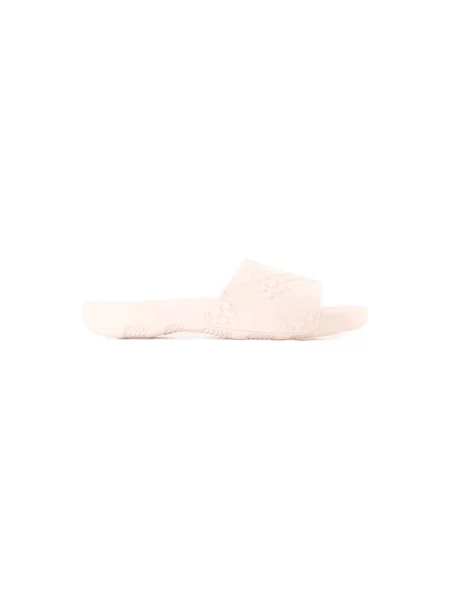 Klapki Burberry w kratę różowe