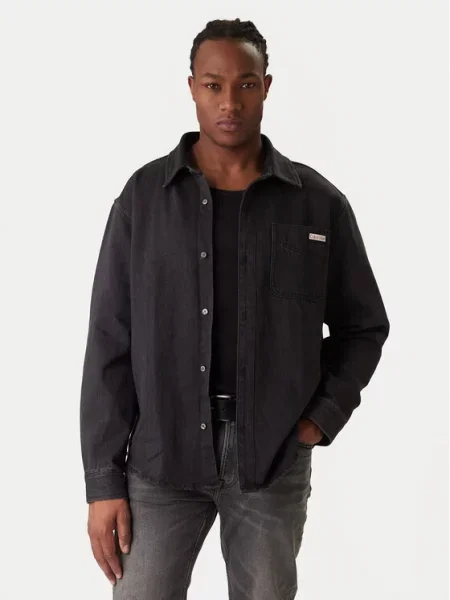 Calvin Klein Jeans Τζιν πουκάμισο Classic μαύρο