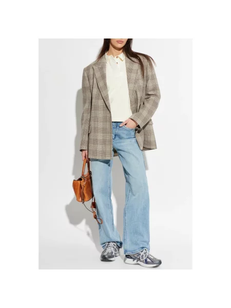 Koszulka polo Rag & Bone z długim rękawem beżowa