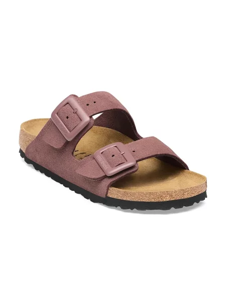Birkenstock шльопанці замшеві Arizona Suede Cushion Buckle