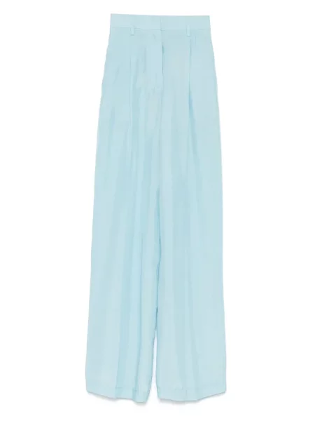 Pantaloni Forte_forte de mătase albastru