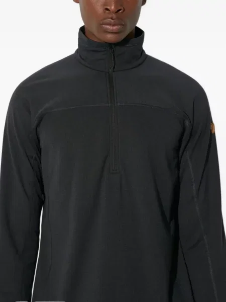 Pulover Fjallraven de jumătate de fermoar negru
