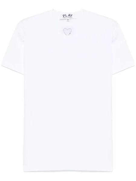 Tricou Comme Des Garcons Play cu motiv cu inimi alb