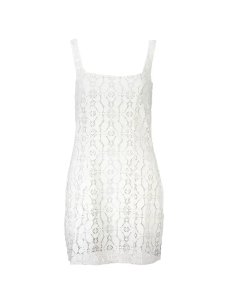 Rochie mini Desigual cu model floral din dantelă alb