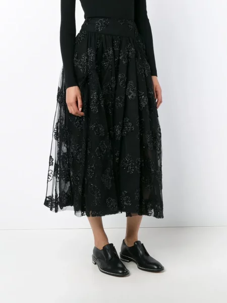 Fustă midi Simone Rocha din tul până la genunchi negru